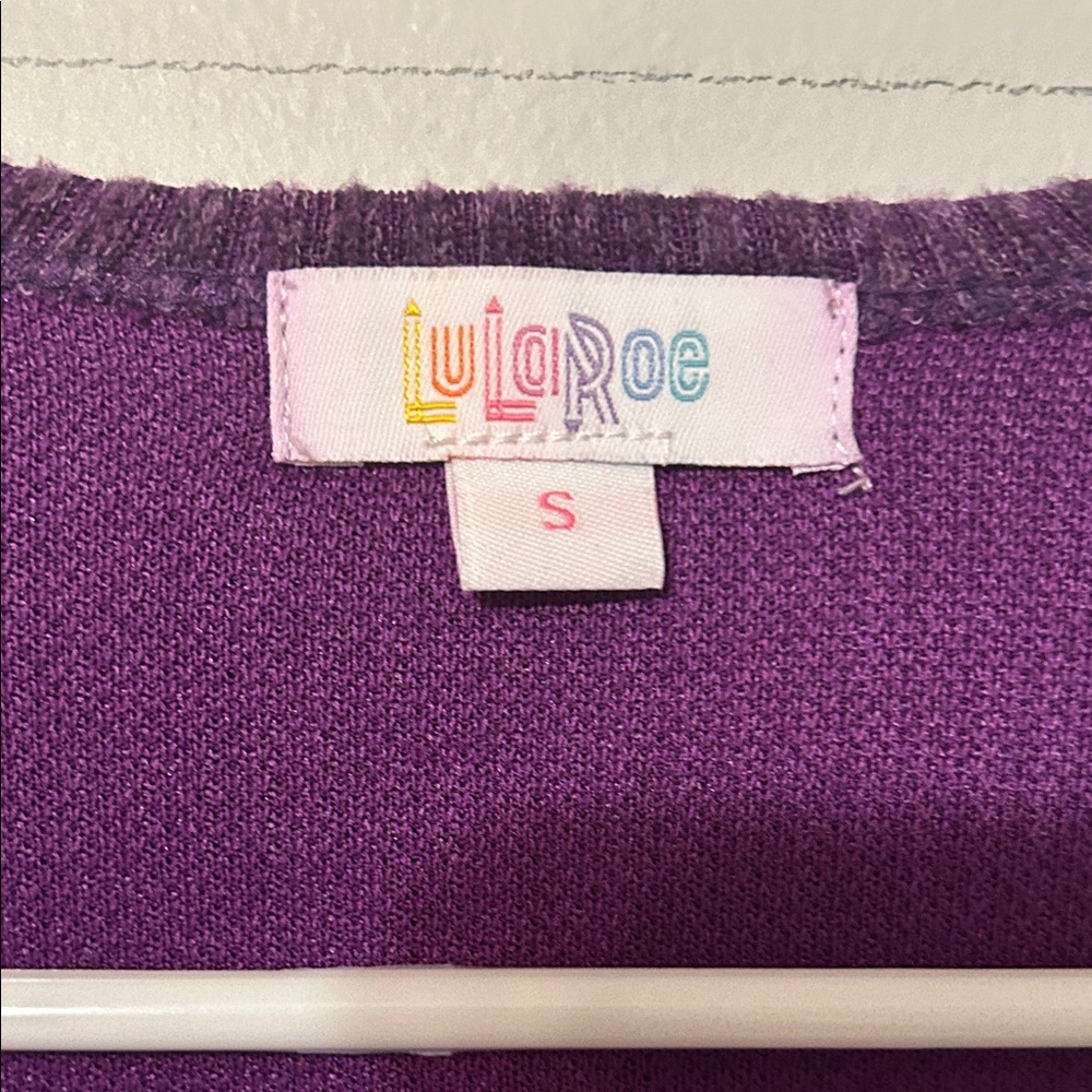 LuLaRoe: Vibrant Purple long duster open front Knit Sweater. Small. - Picture 2 of 6